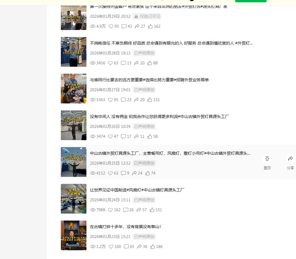 灯伯乐 · 2026年1月内容播放记录